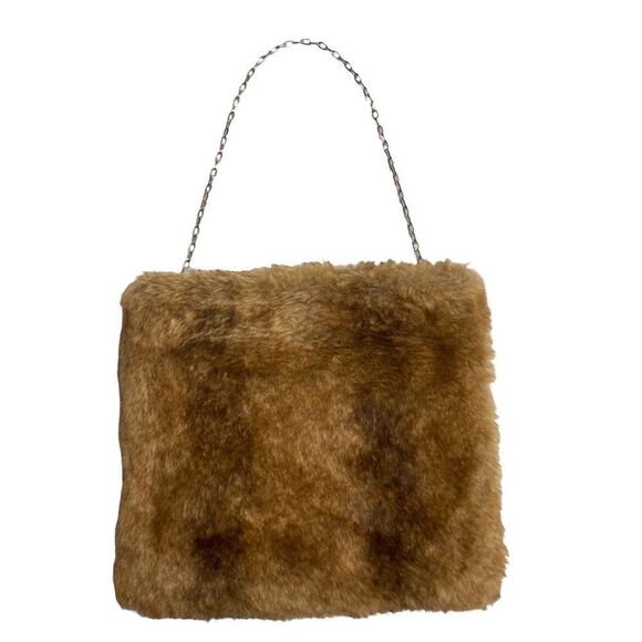 TERRY LEWIS Classic Luxuries Faux Fur Shoulder Bag Brown - Picture 2 of 11